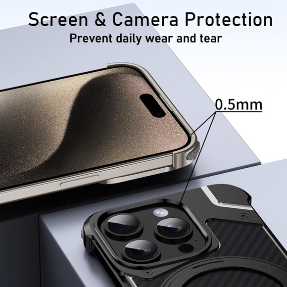 iPhone 16 Pro Max Metal Carbon Fiber Case - Picture 3 of 6